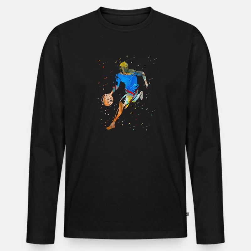 Basketball - Männer Premium Bio Langarmshirt - Schwarz