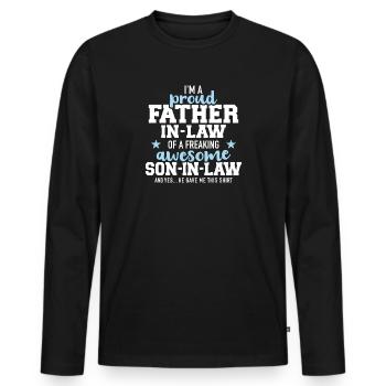 Schwiegervater - Männer Premium Bio Langarmshirt - Schwarz - Vorne - Nico (187cm)