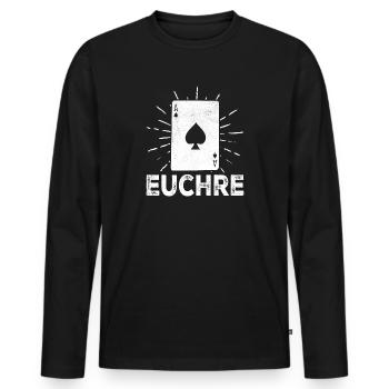Euchre Vintage Euchre Card Board Game - T-shirt manches longues Premium bio Homme - noir - Devant - Nico (187cm)