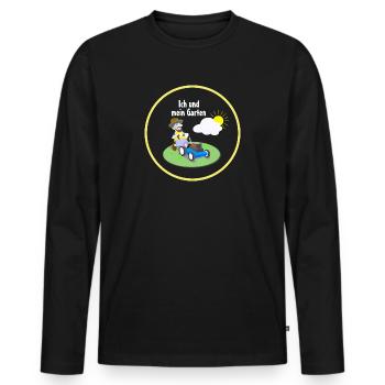 Garten, Ich und mein Garten - Männer Premium Bio Langarmshirt - Schwarz - Vorne - Nico (187cm)