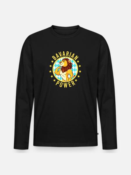 Bavarian Power - Männer Premium Bio Langarmshirt - Schwarz