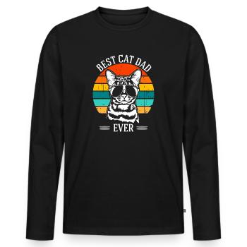 Best Cat Dad Bengal Cat Bengalkatze Katze Wilsigns - Männer Premium Bio Langarmshirt - Schwarz - Vorne - Nico (187cm)