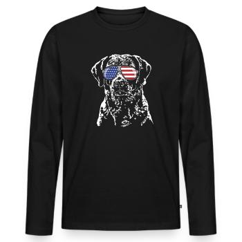 CHESAPEAKE BAY RETRIEVER America Flag Goggles Dog - T-shirt manches longues Premium bio Homme - noir - Devant - Nico (187cm)