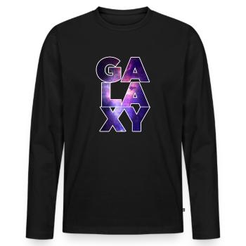 GALAXY Design ! - Männer Premium Bio Langarmshirt - Schwarz - Vorne - Nico (187cm)