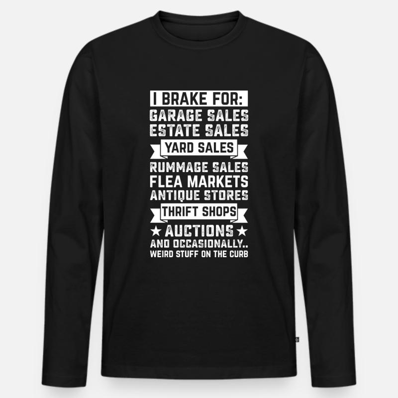 Gebrauchtwaren Second Hand Flohmarkt - Männer Premium Bio Langarmshirt - Schwarz