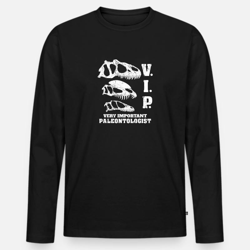 VIP Paläontologe - Männer Premium Bio Langarmshirt - Schwarz