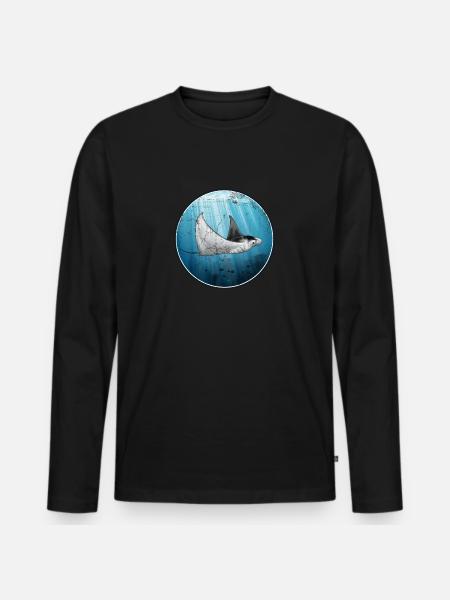 Mantarochen - Männer Premium Bio Langarmshirt - Schwarz