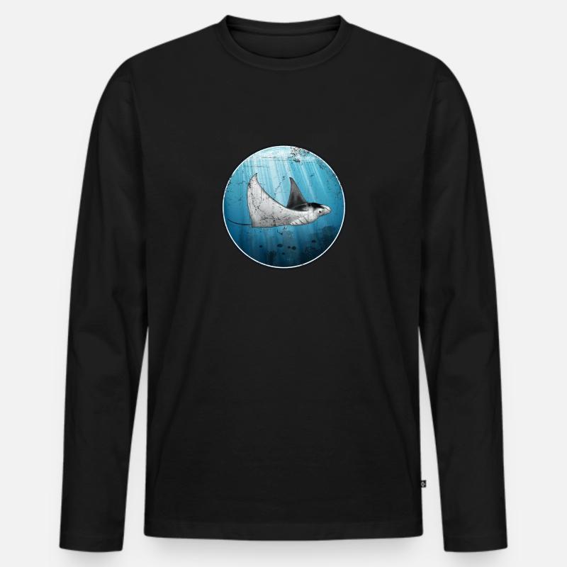 Mantarochen - Männer Premium Bio Langarmshirt - Schwarz