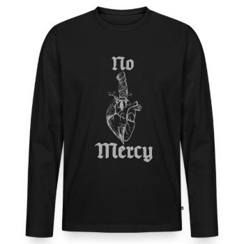 No mercy | Heart, Dagger, Rock, Metal, Concert - Men's Premium Organic Long Sleeve Shirt - black - Front - Nico (187cm)