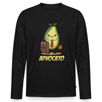 Lustige Advocato Avocado Anwalt - Männer Premium Bio Langarmshirt - Schwarz - Vorne - Nico (187cm)