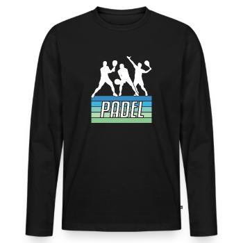 Padel Padel Player Padeltennis Paddle Padel Trainer - T-shirt manches longues Premium bio Homme - noir - Devant - Nico (187cm)