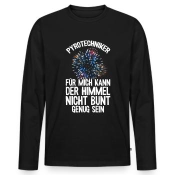 Pyrotechniker Himmel Bunt Böller Pyrotechnik - Männer Premium Bio Langarmshirt - Schwarz - Vorne - Nico (187cm)