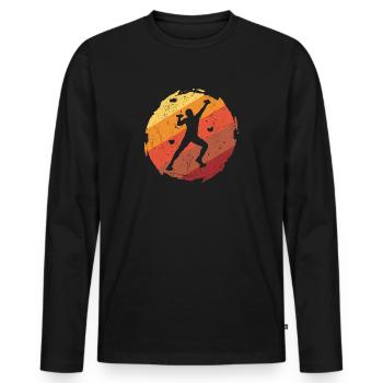 Bergsteiger Bouldern Klettern Boulder - Männer Premium Bio Langarmshirt - Schwarz - Vorne - Nico (187cm)