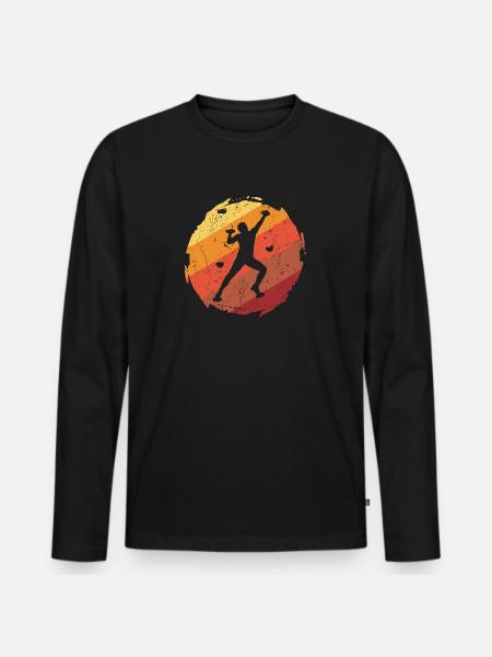 Bergsteiger Bouldern Klettern Boulder - Männer Premium Bio Langarmshirt - Schwarz