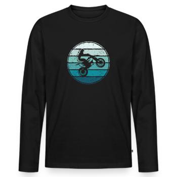 Motocross Dirt Bike Moto Enduro Moto-Cross - T-shirt manches longues Premium bio Homme - noir - Devant - Nico (187cm)