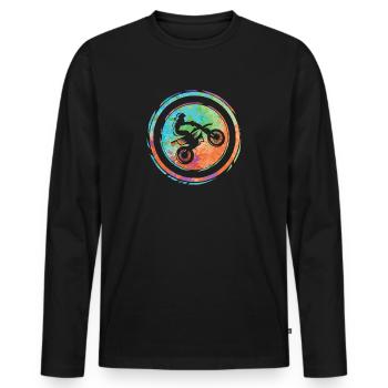 Motocross Dirt Bike Enduro Moto Moto-Cross - T-shirt manches longues Premium bio Homme - noir - Devant - Nico (187cm)