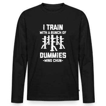 Wing Chun Humor Für Kampfsportler - Männer Premium Bio Langarmshirt - Schwarz - Vorne - Nico (187cm)
