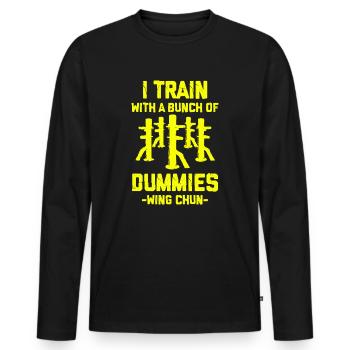 Wing Chun Humor Für Kampfsportler - Männer Premium Bio Langarmshirt - Schwarz - Vorne - Nico (187cm)