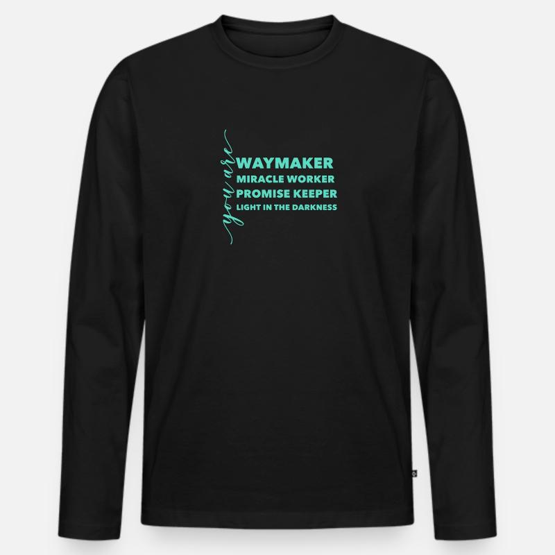 Waymaker & Christliche Kleidung - Männer Premium Bio Langarmshirt - Schwarz