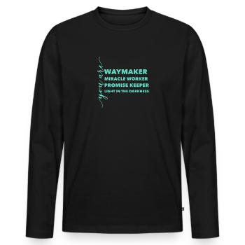 Waymaker Miracle Worker Promise Keeper Light Jesus - T-shirt manches longues Premium bio Homme - noir - Devant - Nico (187cm)