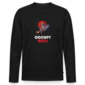Occupy Mars - Space Exploration Mars - Men's Premium Organic Long Sleeve Shirt - black - Front - Nico (187cm)