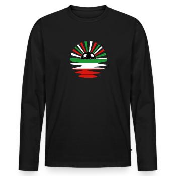 Italie Football 2022 Italie Fan Jersey - T-shirt manches longues Premium bio Homme - noir - Devant - Nico (187cm)