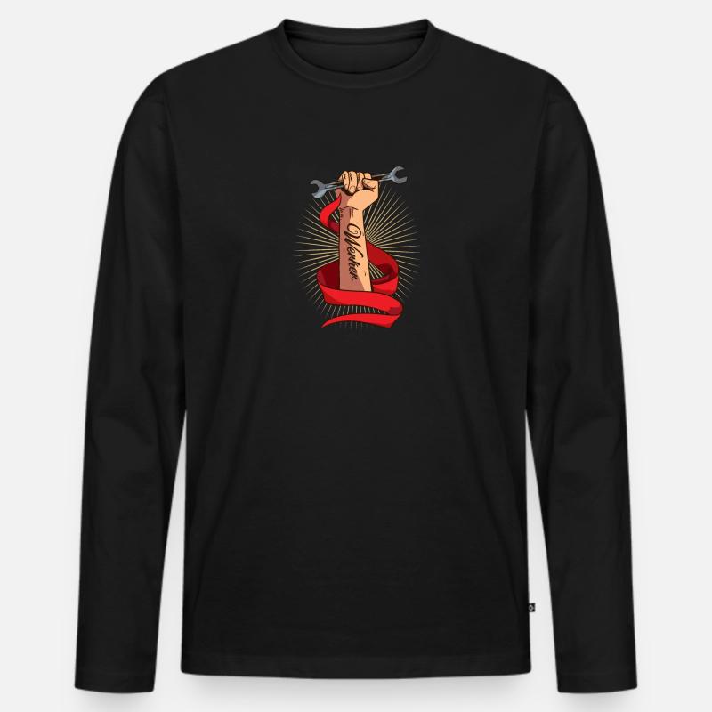 Handwerker Berufe - Männer Premium Bio Langarmshirt - Schwarz
