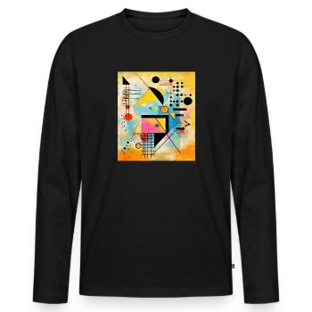STREET ART ABSTRACTION - T-shirt manches longues Premium bio Homme - noir - Devant - Nico (187cm)