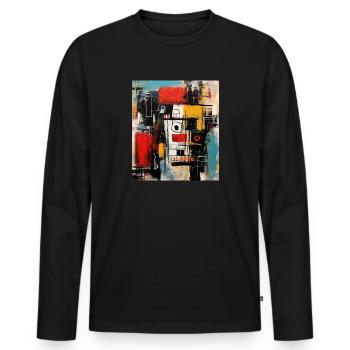 STREET ART ABSTRACTION - T-shirt manches longues Premium bio Homme - noir - Devant - Nico (187cm)
