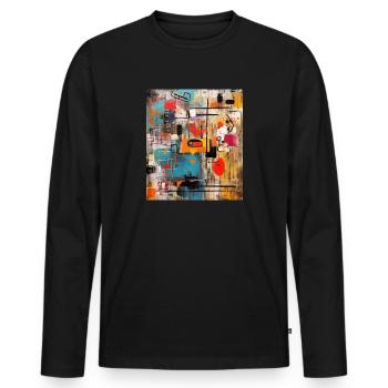 STREET ART IMAGINATION - Men's Premium Organic Long Sleeve Shirt - black - Front - Nico (187cm)