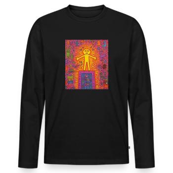 STREET ART IMAGINATION - Men's Premium Organic Long Sleeve Shirt - black - Front - Nico (187cm)
