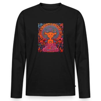 STREET ART IMAGINATION - Men's Premium Organic Long Sleeve Shirt - black - Front - Nico (187cm)