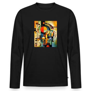 ABSTRACTION VIBRATION - T-shirt manches longues Premium bio Homme - noir - Devant - Nico (187cm)