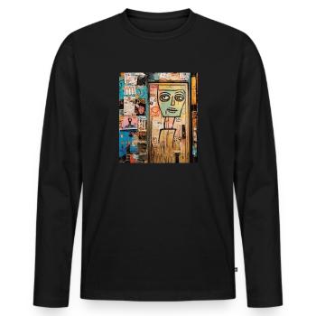 SPIRIT OF WALL STREET ART - T-shirt manches longues Premium bio Homme - noir - Devant - Nico (187cm)