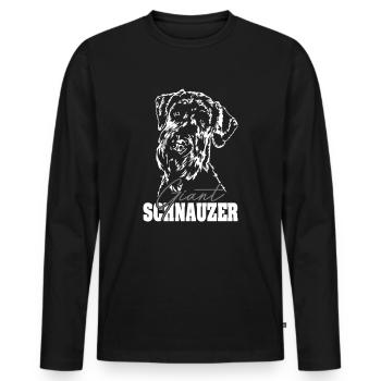 GIANT SCHNAUZER Portrait Wilsigns - Männer Premium Bio Langarmshirt - Schwarz - Vorne - Nico (187cm)