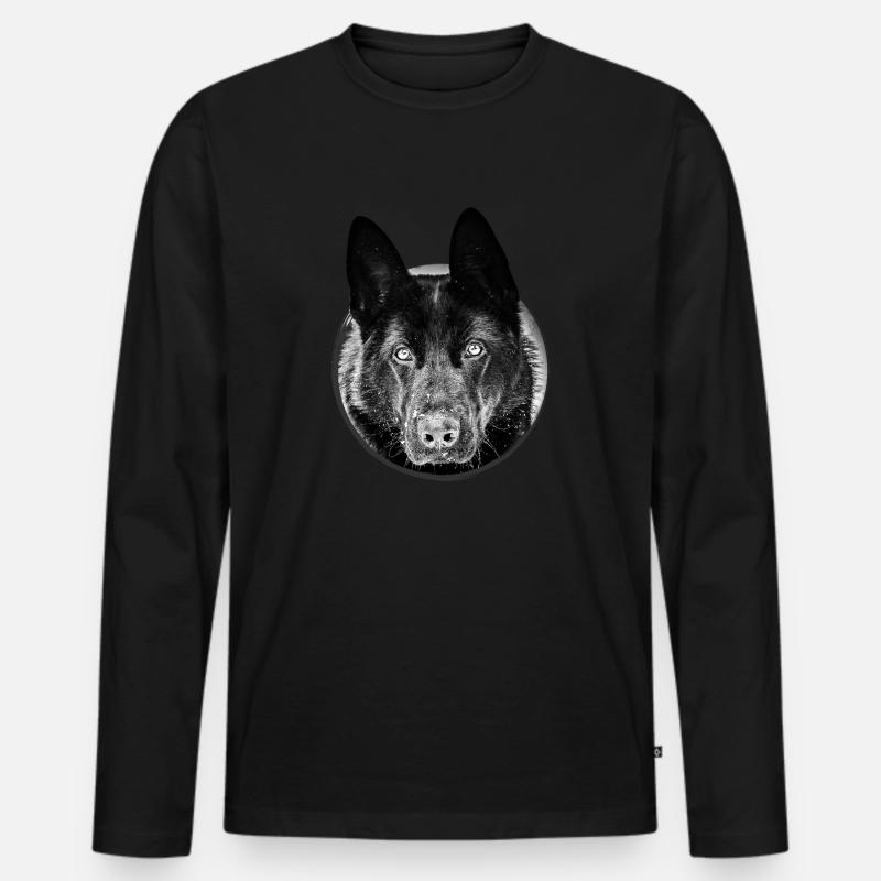 Schäferhund - Männer Premium Bio Langarmshirt - Schwarz