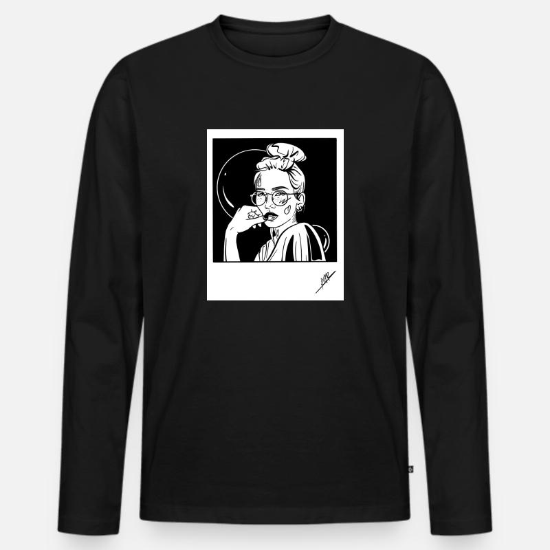 Erinnerungen - Männer Premium Bio Langarmshirt - Schwarz