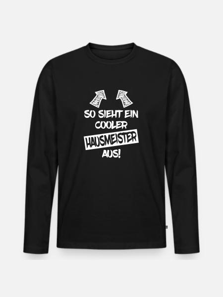 HAUSMEISTER - Männer Premium Bio Langarmshirt - Schwarz