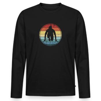 Runner running sprint athletics - Men's Premium Organic Long Sleeve Shirt - black - Front - Nico (187cm)