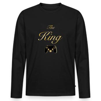 The King Controller - Männer Premium Bio Langarmshirt - Schwarz - Vorne - Nico (187cm)