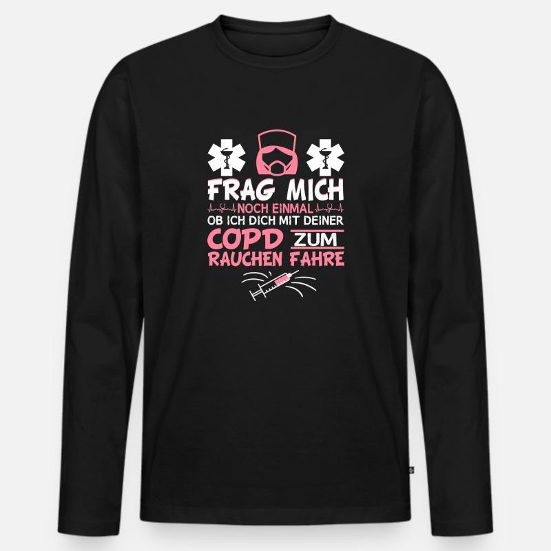 Lustiger Krankenschwester Spruch Ausbildung Pflege - Männer Premium Bio Langarmshirt - Schwarz