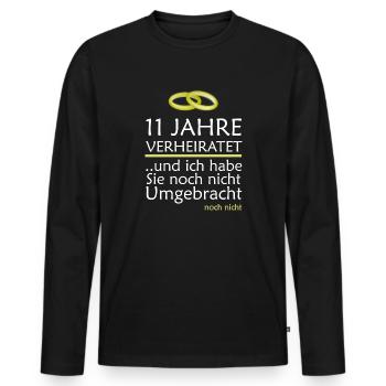 11 Jahre Verheiratet Stahlhochzeit Geschenk - Männer Premium Bio Langarmshirt - Schwarz - Vorne - Nico (187cm)