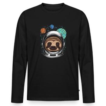 Astro Faultier - T-shirt manches longues Premium bio Homme - noir - Devant - Nico (187cm)