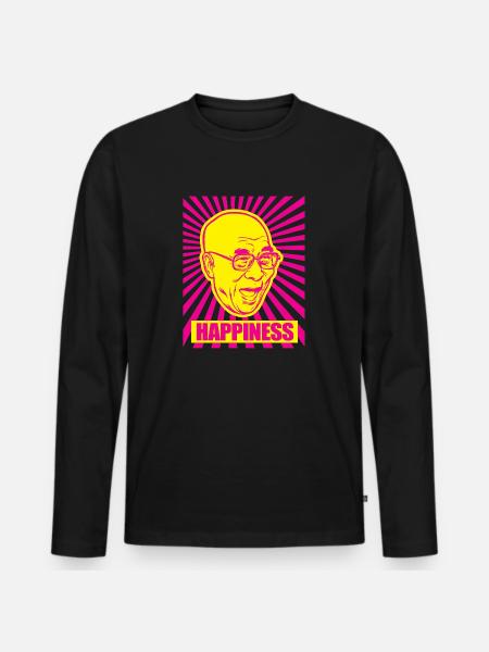 Dalai Blade Glück - Männer Premium Bio Langarmshirt - Schwarz