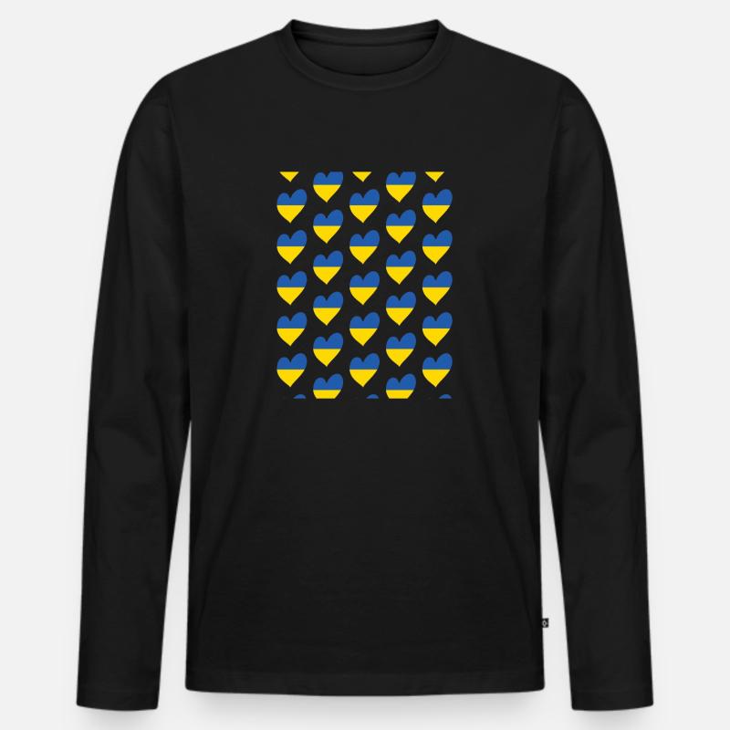 Ukraine - Männer Premium Bio Langarmshirt - Schwarz