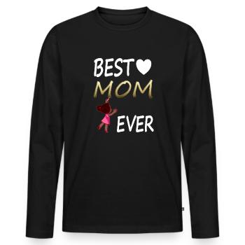Mother's Day Celebrate Best Mom Best Mother Gift - Men's Premium Organic Long Sleeve Shirt - black - Front - Nico (187cm)