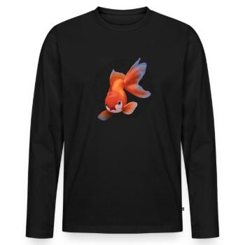Fish Fish Head Fish Fishing Fishing Gift - Men's Premium Organic Long Sleeve Shirt - black - Front - Nico (187cm)