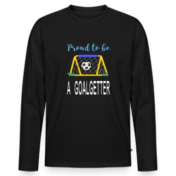 I am proud to be a striker Football gift idea - Men's Premium Organic Long Sleeve Shirt - black - Front - Nico (187cm)