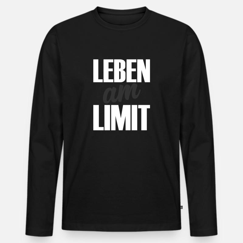 Leben am Limit - Männer Premium Bio Langarmshirt - Schwarz