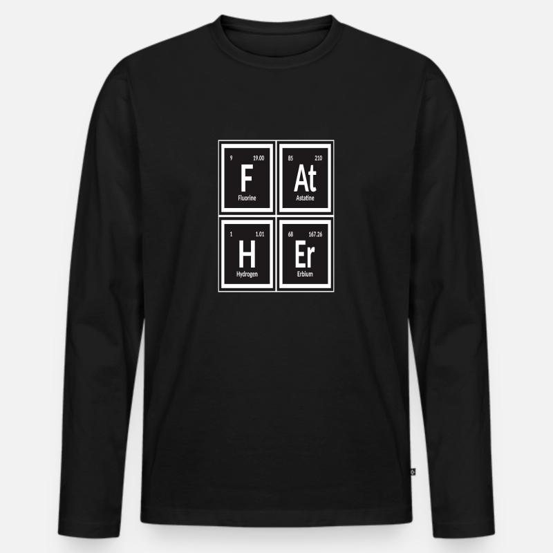 Vater | Periodensystem der Elemente - Männer Premium Bio Langarmshirt - Schwarz